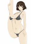 1girl alluring atlus big_breasts bikini crimson_eyes holding_legs_up leg_lift makoto_niijima palatan persona persona_5 sega silf
