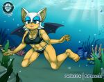 1girl bat female rouge_the_bat sega solo sonic_(series) sonic_the_hedgehog_(series) swimsuit thearashi underwater