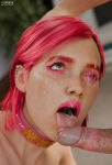 1boy 1girl 1girls 3d auxtasy bimbo bimbo_lips bimbofied blender_cycles collar cum cum_in_mouth cum_on_face cum_on_tongue ear_piercing earrings ellie_(the_last_of_us) ellie_williams facial fellatio lesbian_with_male licking licking_penis lipstick makeup male nose_piercing oral orientation_play_(lore) penis piercing pink_hair pink_lipstick pink_makeup slut_collar straight text_on_collar the_last_of_us the_last_of_us_2 tongue whore_collar