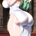 1girl ai_generated ass ass_focus curvy curvy_female curvy_figure dress fire_emblem fire_emblem:_three_houses green_hair long_hair rhea_(fire_emblem)
