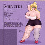 big_ass big_breasts chubby futanari glasses huge_ass huge_breasts milf mommy sauveria secretary slime thick_thighs yellow_hair