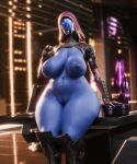 1girl 1girls 2025 3_fingers 3d 3d_(artwork) alien alien_girl alien_humanoid areola belly belly_button belly_button_piercing big_areola big_areolae big_breasts big_hips big_nipples big_thighs bioware blender blender_(software) blue_body blue_skin blurry_background boots chubby chubby_female curvy curvy_body curvy_female curvy_figure curvy_hips curvy_thighs digital_media_(artwork) erect_nipples fingers genitals half-dressed half_naked high_res hips hips_wider_than_shoulders hood huge_areola huge_areolae huge_breasts huge_thighs humanoid humanoid_genitalia jewelry looking_at_viewer mask masked masked_female mass_effect massive_breasts massive_thighs nipple_piercing nipples no_bra no_panties piercing pussy quarian saggy_breasts seurat solo_female stockings thick thick_hips thick_legs thick_thighs thighs topless vespa'nala voluptuous voluptuous_female vulva wide_hips