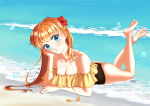 1girl adult_swim alluring beach beautiful bikini bishoujo_senshi_sailor_moon bishoujo_senshi_sailor_moon_r bishoujo_senshi_sailor_moon_r_the_movie bishoujo_senshi_sailor_moon_s bishoujo_senshi_sailor_moon_s_the_movie bishoujo_senshi_sailor_moon_supers bishoujo_senshi_sailor_moon_supers_the_movie blonde_hair blue_eyes blue_sky cleavage cute insanely_hot minako_aino ocean one-piece_bikini pin_up posing toei_animation toonami tsumagariyuki viz_media