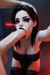 1boy 1girl 1girls 3d 3d_(artwork) ai_generated ass bare_shoulders big_ass big_breasts big_breasts big_penis black_dress black_hair black_lips black_lipstick bleeding_mascara breasts cleavage collarbone fellatio fellatio goth goth_girl light-skinned_female light_skin long_hair male oral oral_sex original pale-skinned_female pale_skin penis radnsad red_lighting running_makeup running_mascara runny_makeup runny_mascara smeared_makeup stockings sucking sucking_penis thick_penis thick_thighs thighhigh_boots thighs veiny_penis venus_(radnsad) wide_hips