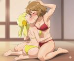 ai_generated bonnie_(pokemon) kissing romantic serena_(pokemon) yuri