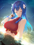 1girl alluring big_breasts bikini blue_hair caeda_(fire_emblem) caeda_(summer)_(fire_emblem) clear_glass_(mildmild1311) closed_eyes fire_emblem fire_emblem:_mystery_of_the_emblem fire_emblem:_shadow_dragon_and_the_blade_of_light fire_emblem_heroes fire_emblem_warriors in_water intelligent_systems long_hair official_alternate_costume red_bikini red_swimsuit swimsuit water