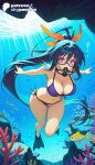 1girl 2026 ai_assisted ai_generated air_bubble akeno_himejima anime artist_name big_breasts bikini breasts bubble bust caustics coral dolphin explicit female fish flippers freediving high_quality high_res high_resolution high_school_dxd himejima_akeno long_hair navel patreon patreon_username ribbon shark side-tie_bikini skypassion solo stable_diffusion swimming swimsuit underwater water watermark