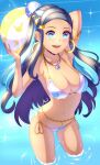 1girl 1girl 1girl alluring anisdrawn big_breasts blue_eyes earrings female_only nessa_(pokemon) nintendo open_mouth pokemon pokemon_ss