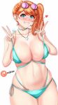1girl 1girl 1girl alluring anisdrawn double_v female_only looking_at_viewer nintendo peace_sign pokemon pokemon_ss sonia_(pokemon) swimsuit