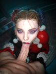 1boy 1girl 1girls 2025 3d :>= abs batman_(series) blowjob_face blue_eyes cfnm checkpik clothed clothed_female clothed_female_nude_male clown_collar completely_nude crouching crouching_female dc_comics dc_comics duo dyed_hair fellatio fellatio female_focus female_penetrated frilled_gloves full_body_suit full_color full_face_blush fully_clothed gloves hand_on_partner's_thigh hands-free_blowjob harley_quinn harley_quinn_(classic) harley_quinn_(suicide_squad_game) higher_resolution_duplicate looking_up looking_up_at_viewer male male/female multicolored_hair nude nude_male only_one_naked oral oral_penetration oral_sex ox_horns pov pov_blowjob pov_eye_contact rocksteady_studios straight suicide_squad suicide_squad:_kill_the_justice_league sunken_cheeks three-tone_hair tied_hair two-tone_bodysuit two-tone_lipstick you