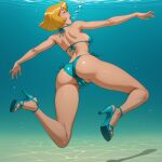 1girl ai_generated asphyxiation bikini cameltoe cartoon_network clover_(totally_spies) drowned drowning female peril pussy sexfightfun solo totally_spies underwater underwater_peril