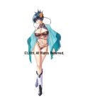 1girl alluring alternate_costume alternate_hairstyle big_breasts bikini blue_hair curvy earrings flower flower_on_head full_body high_res igawa_asagi jewelry kagami_hirotaka lilith-soft multi-strapped_bikini_bottom navel official_alternate_costume official_alternate_hairstyle shiny_skin smile swimsuit taimanin_(series) taimanin_asagi taimanin_rpgx thong thong_bikini white_background wide_hips