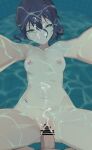 1boy 1girl absurd_res bar_censor breasts censored chainsaw_man commentary completely_nude cum cum_in_pussy english_commentary female green_eyes hair_between_eyes high_res looking_at_viewer male nipples nude penis pov recklessdraw reze_(chainsaw_man) sex small_breasts straight underwater vaginal_penetration
