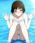 1girl accurate_art_style alluring atlus bare_legs bikini in_water makoto_niijima medium_breasts monica_ski one-piece_bikini persona persona_5 pin_up sega silf white_bikini