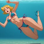 1girl ai_generated asphyxiation bikini cameltoe cartoon_network clover_(totally_spies) drowned drowning female peril pussy sexfightfun solo totally_spies underwater underwater_peril