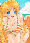 1girl adult_swim alluring beach beautiful bikini bishoujo_senshi_sailor_moon bishoujo_senshi_sailor_moon_r bishoujo_senshi_sailor_moon_r_the_movie bishoujo_senshi_sailor_moon_s bishoujo_senshi_sailor_moon_s_the_movie bishoujo_senshi_sailor_moon_supers bishoujo_senshi_sailor_moon_supers_the_movie blonde_hair blue_eyes blue_sky cleavage cute insanely_hot kengo minako_aino ocean pin_up posing toei_animation toonami viz_media