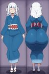 1girl ai_generated ass big_ass breasts fundoshilover101 gawr_gura hololive huge_ass kimono tabi_socks