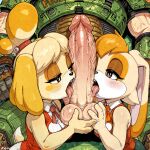 ai_generated animal_crossing cream_the_rabbit isabelle_(animal_crossing) mobian_(species) rabbit_girl sonic_the_hedgehog_(series) tagme