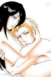black_hair bleach cuddling dangerousbride fanon_couple ichigo_kurosaki ichiruki orange_hair rukia_kuchiki wholesome_couple