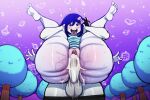 ahegao ai_generated aubrey_(omori) big_ass big_penis cum cum_in_pussy cum_inside dumptruck_ass fat_ass femboy full_nelson full_nelson_vaginal giant_ass omori_(character) tongue_out