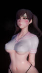 3d 3d_(artwork) cum cum_in_mouth d.va half-closed_eyes kittyyevil overwatch tagme twin_tails