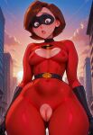 2025 2026 2026s 2d ai_generated artist_request breasts elastigirl helen_parr latex_bodysuit latex_gloves nipples_visible_through_clothing pussy the_incredibles