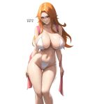 1girl big_breasts bikini bleach blonde_hair blue_eyes bubble_butt cleavage feikyart horny inviting_to_sex looking_at_viewer matsumoto_rangiku pose rangiku_matsumoto standing swimsuit teasing thick_thighs