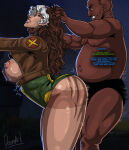 african_male anna_marie big_ass big_black_cock cheating cheating_wife condom doomart exposed_breasts fat_ass fat_male fucked_from_behind grabbing_from_behind grabbing_hair grabbing_nipples marvel marvel_rivals mutant_(marvel) netorare rogue_(marvel_rivals) rogue_(x-men) small_condom standing_sex taller_female