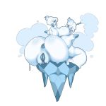 anus ass big_ass big_clit breasts darthsaburou female ice lesbian nintendo pokemon pussy simple_background vanilluxe video_games