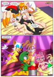  4boys 5girls amy_rose bark_the_polarbear bbmbbf bean_the_dynamite bunnie_rabbot comic cream_the_rabbit fang_the_sniper female male mobius_unleashed nack_the_weasel palcomix rouge_the_bat sega shadow_the_hedgehog sonic_the_hedgehog_(series) tagme the_baby_sitter_affair_(comic) vanilla_the_rabbit 