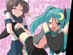  aqua_eyes aqua_hair blush brown_hair cum cum_in_pussy detached_sleeves fictional_persona futanari high_res mikazuki_neko miku_hatsune navel neck_tie open_clothes open_mouth open_shirt penis school_uniform serafuku sex skirt stockings sweat tears tongue twin_tails vocaloid wink 