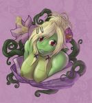 anthro avencri blonde_hair blush breasts crocodile cute female furry hair reptile scalie