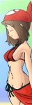 1_girl 1girl alluring beach big_breasts bikini breasts closed_eyes female female_human female_only haruka_(pokemon) hot human kageta legs may may_(pokemon) mostly_nude pareo pareo_bikini pin_up pokemon pokemon_(anime) red_bikini sideboob solo zage_inc