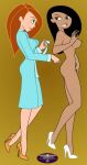  2_girls clothed_female_nude_female female_only gagala hope_(kim_possible) kim_possible kimberly_ann_possible nude phillipthe2 robe side_butt sideboob teen 