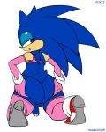 anthro ass blue_hair crossdressing cute flaccid furry girly green_eyes habbodude hair hedgehog looking_at_viewer looking_back male pdxyz penis piercing sega smile sonic sonic_(series) sonic_the_hedgehog testicles