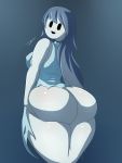 1girl artist_signature ass ass_lift big_ass breasts ghost hb-viper huge_ass humanoid long_hair looking_at_viewer nipple_bulge pale_skin presenting spooky's_house_of_jump_scares spooky_(shojs) thick_thighs