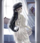 1girl ass bra equestria_girls female female_only friendship_is_magic garter_belt garter_straps indoors lingerie long_hair looking_at_viewer mostly_nude my_little_pony nightgown octavia octavia_(mlp) octavia_melody panties racoonkun see-through see-through_clothes solo standing stockings transparent transparent_clothing white_bra white_garter_belt white_garter_straps white_panties white_underwear