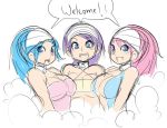 aloe aloe_(mlp) blue_eyes blue_hair female friendship_is_magic hair human humanized lotus lotus_(mlp) maniacpaint my_little_pony pink_hair purple_hair sketch vera_(mlp)