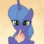  blinking blue_hair cute ear_twitch equine female friendship_is_magic gif green_eyes hair hand horn horse hug hugging human looking_at_viewer my_little_pony plain_background pony princess_luna purple_fur rainbow_(artist) sucking sucking_finger young 