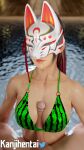  3d 3d_(artwork) alluring big_penis bikini bikini_top breasts cfnm f3ynix insanely_hot kanjihentai kitsune_mask kunimitsu_ii kunoichi lipstick mask masked mokujin_hornywood namco paizuri pool pov swimming_pool tekken tekken_7 watermelon_bikini 