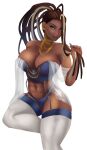 1girl alluring athletic_female ebony female_abs fit_female frostyvector lingerie master_raven namco ninja tekken tekken_7