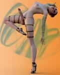  3d ballerina ballet_slippers collar erection futanari gloves leg_lift 