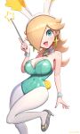  1girl absurd_res alluring alternate_costume animal_ears big_breasts bunnysuit cleavage fake_animal_ears gonzarez high_res leotard mario_(series) nintendo playboy_bunny princess_rosalina rosalina super_mario_bros. 