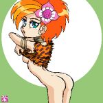 ass blue_eyes bottomless_female george_of_the_jungle kazuisakae magnolia_(george_of_the_jungle) nude_female orange_hair shirt_lift