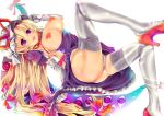  1girl ass breasts dress elbow_gloves female garter_belt gloves high_heels large_breasts nipples shoes solo teruru thighhighs touhou yakumo_yukari yukari_yakumo 