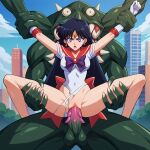  ai_generated bishoujo_senshi_sailor_moon grabbing_legs hino_rei legs_apart legs_spread monster monster_penis penis_monster rei_hino sailor_fuku sailor_mars sailor_moon_(series) spread_legs torn_clothes vaginal vaginal_penetration 