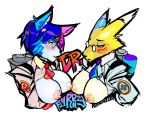 big_breasts blue_fur breast_to_breast breasts cosplay cute digimon fox_ears furry glasses kennuhkkkan kitsune krystal looking_at_viewer medic nude nude_female pussy renamon star_fox team_fortress_2 vulpine yellow_fur