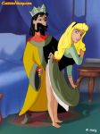 bed blonde_hair cartoonvalley.com crown disney dress dress_lift father*daughter father_&_daughter father_and_daughter helg_(artist) incest king_stefan princess_aurora sleeping_beauty watermark web_address web_address_without_path