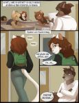  2013 anthro blue_eyes brown_fur brown_hair butt canine classroom comic dog ein_traumhaftes_abendessen female fur furry german_text hair jailbird jamie kodiak_fuchs_(translation) long_hair male michael_andrews rear_view school schoolgirl sitting student teacher teen text wolf 