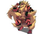  abs arcanine biceps black_eyes blonde_hair canine creatures_(company) cursedmarked erection fangs game_freak gen_1_pokemon hair humanoid_penis mane nintendo nipples nude orange_fur pecs penis piercing plain_background pokemon pokemon_(anime) pokemon_(creature) pokemon_(game) pokemon_(species) smile striped_fur tan_fur tan_hair teeth testicles vein video_games white_background windie_(pokemon) yellow_fur 